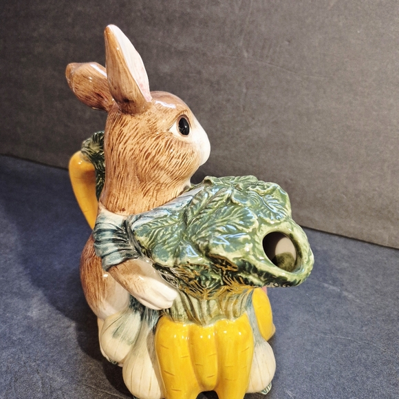 FITZ FLOYD Garden Rabbit Vegetable Teapot Omnibus  New Open Box - Picture 6 of 10